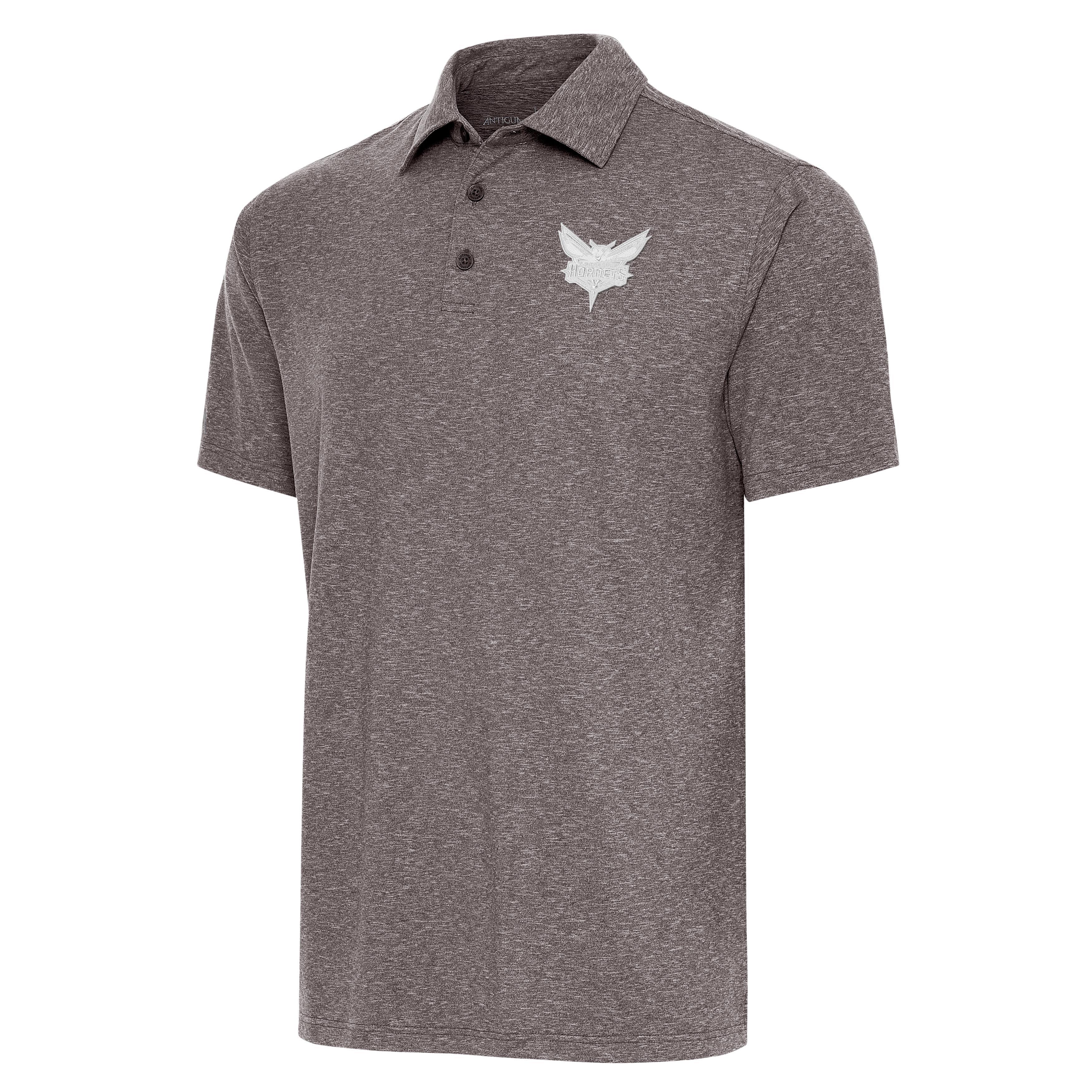 Antigua Men's Charlotte Hornets Par 3 Polo-Brown